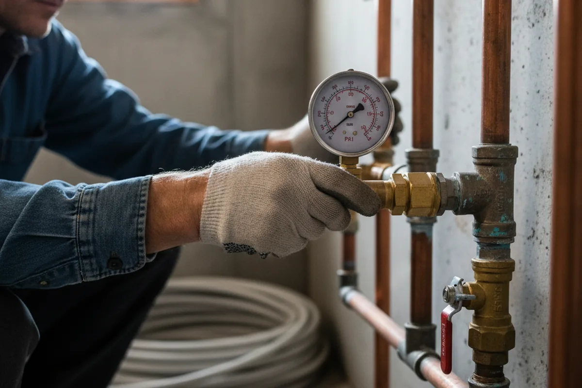 Pressure testing a repaired line during Water Line Repair in Grovertown
